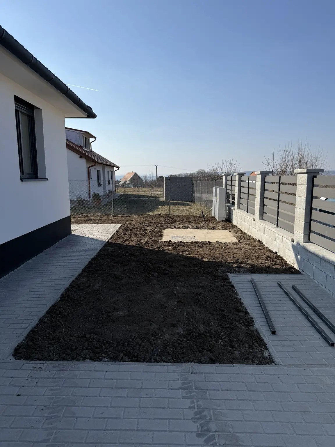 Budajenői ikerház építés közben